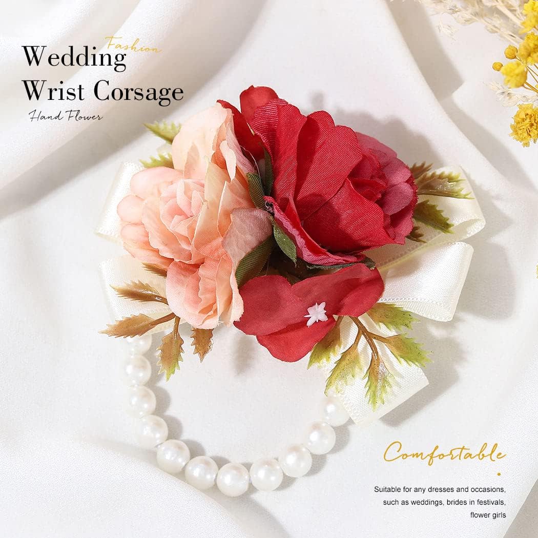 CASDRE Bride Wedding Wrist Corsage Bridal Hand Flower