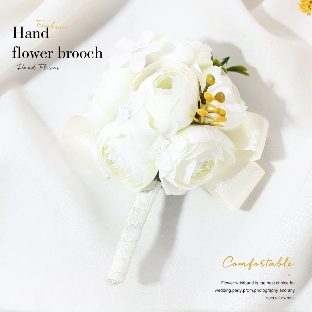  CASDRE Bride Wedding Wrist Corsage Bridal Hand Flower